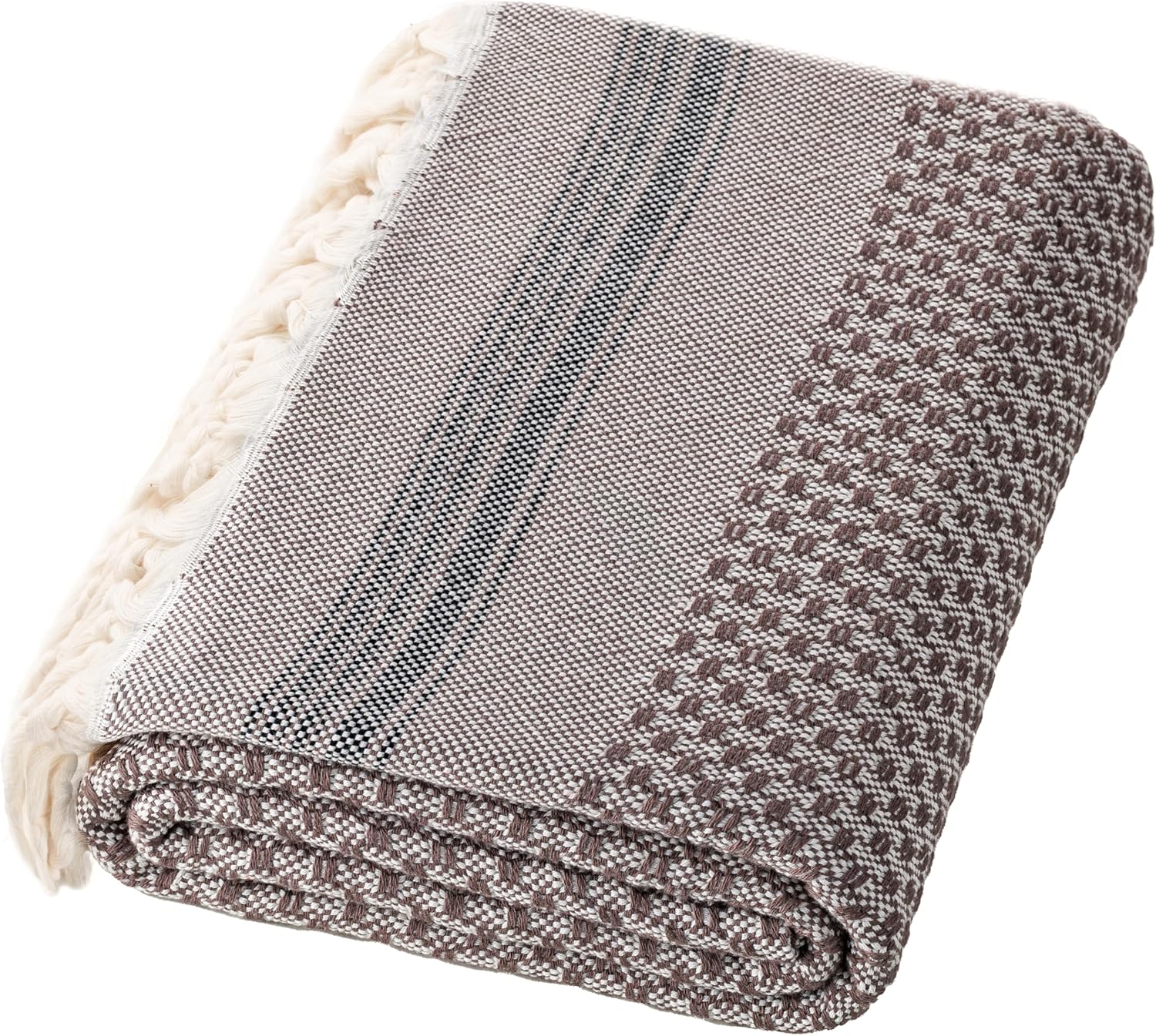 DEMMEX Micro Waffle Turkish Bath Towel - 70x40 Brown