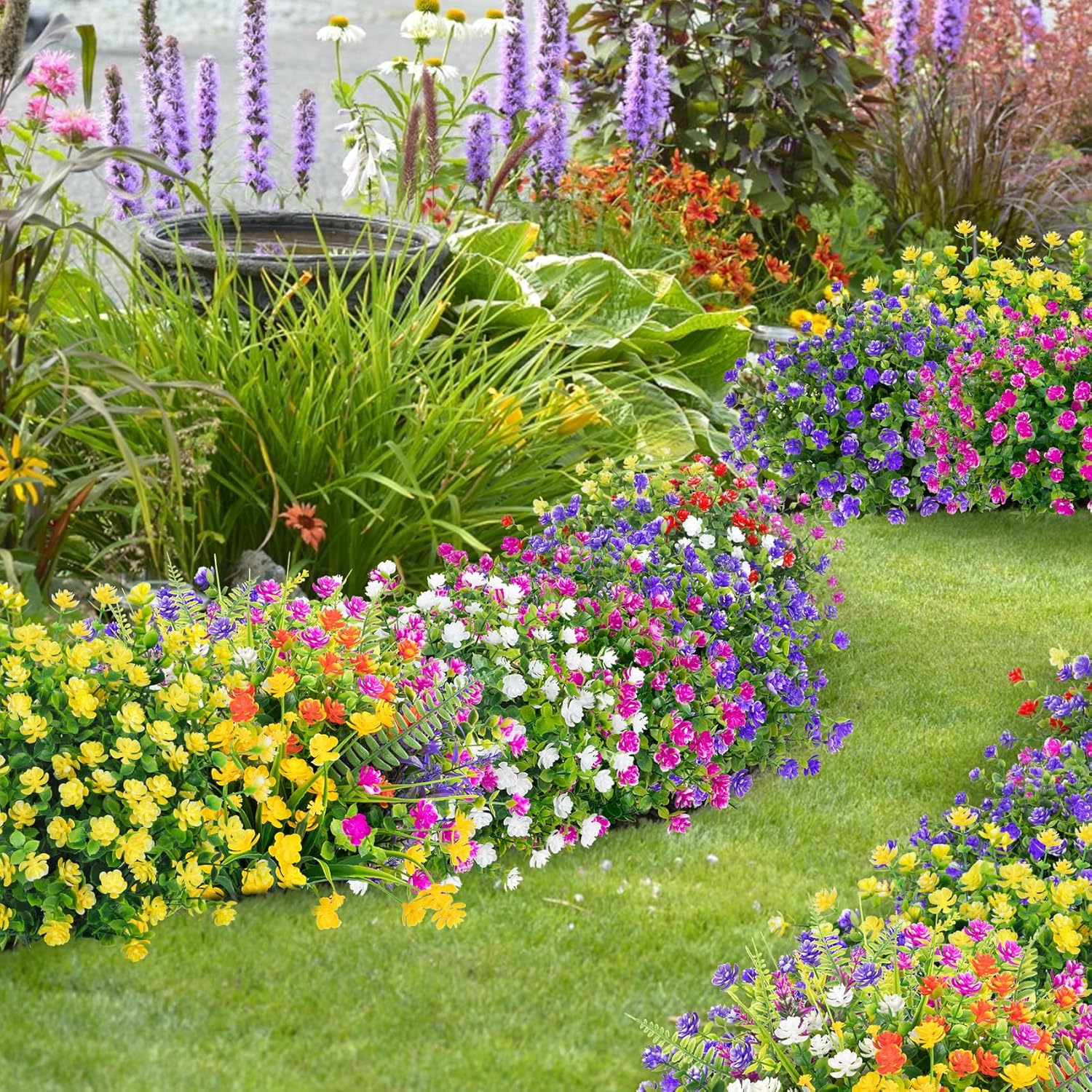 Bassion 20 Packs UV Resistant Artificial Eucalyptus Flowers