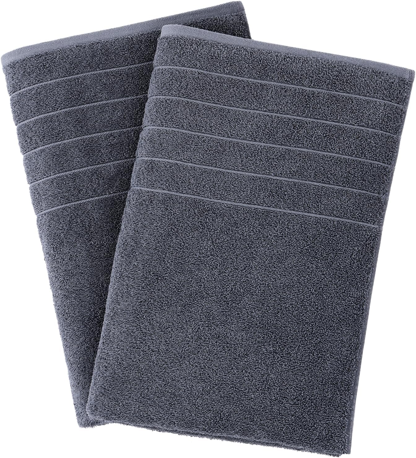 Casa Platino 100 Cotton 2 Pack Bath Towels Set - Cool Grey