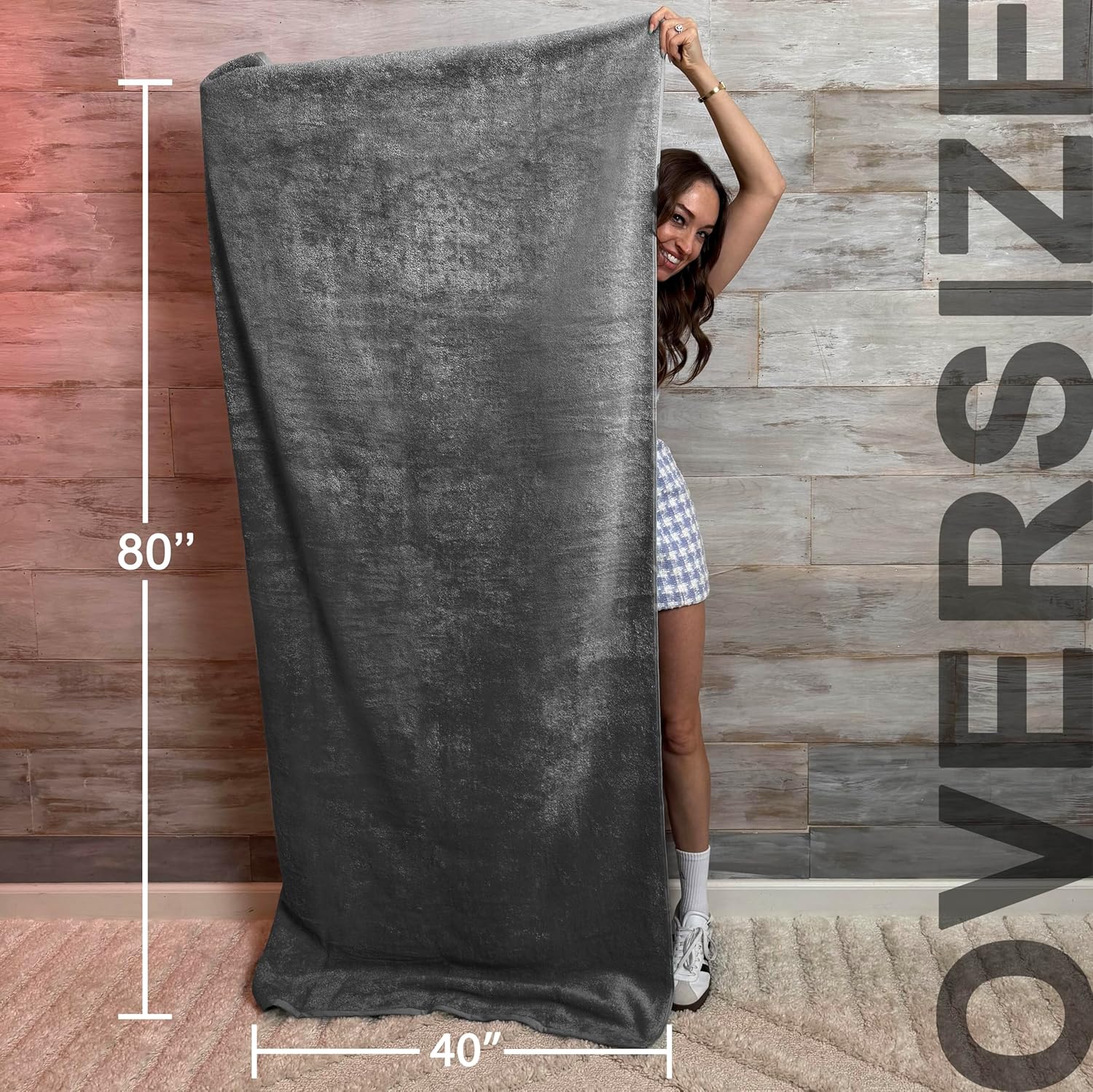 TEXTILOM Turkish Cotton Bath Sheet 40x80 Inches Dark Grey