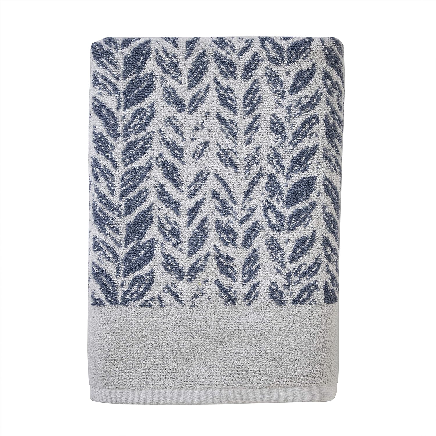 SKL Home Distressed Leaves Bath Towel Denim Blue 28x54