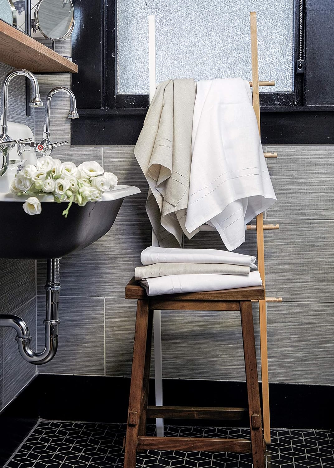 Solino Home Linen Bath Towel 30x54 Inch Light Natural Handcrafted from European Flax