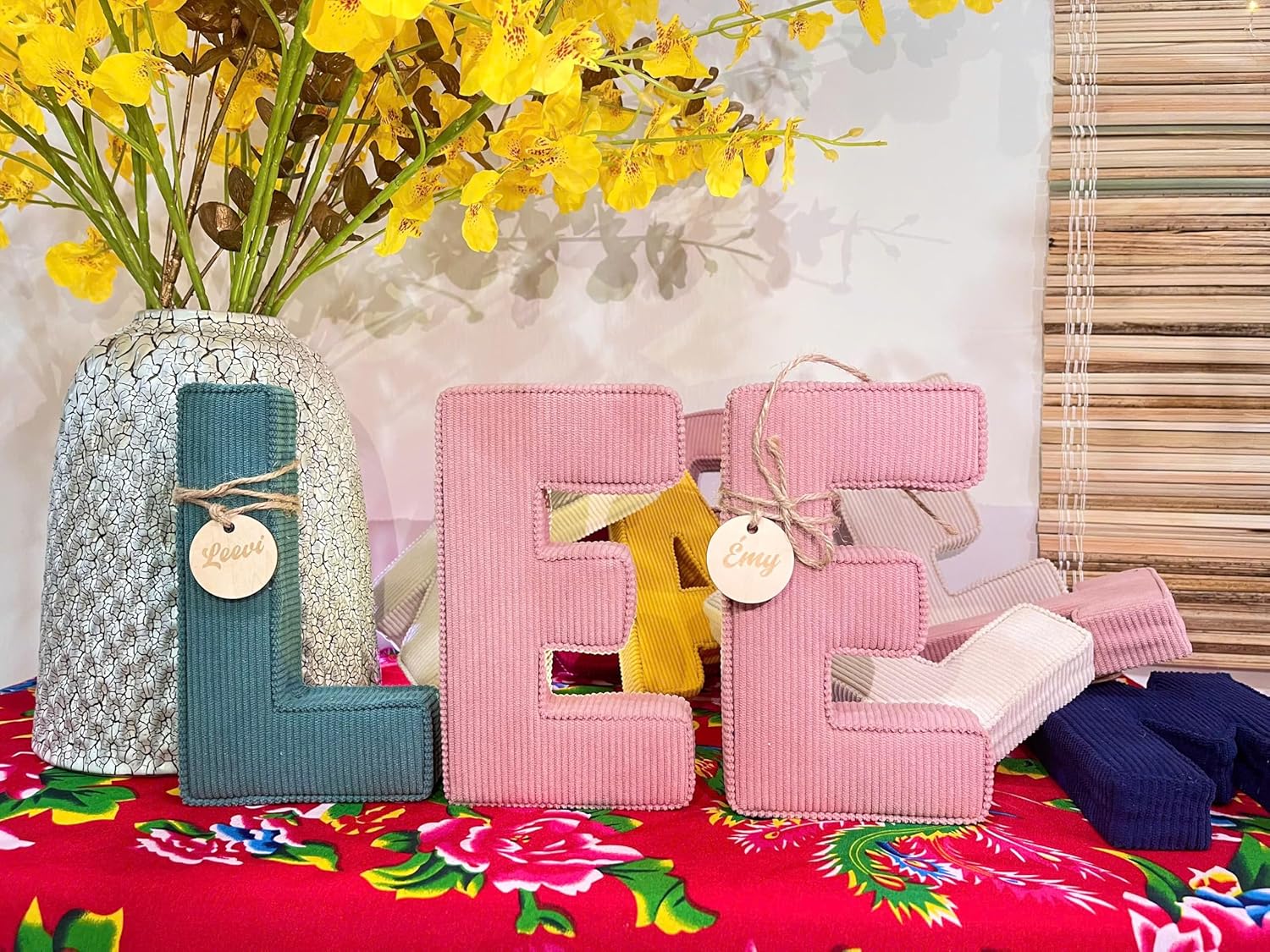 Handmade Corduroy Letters for Baby Toddler Decor