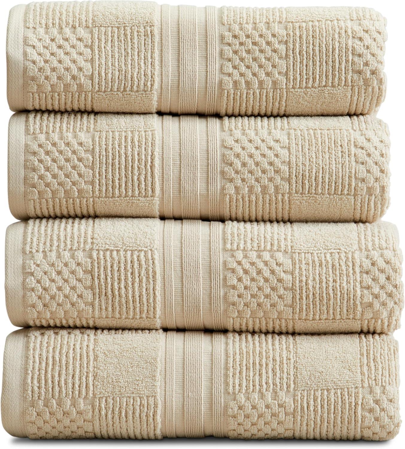 Springtree Home 100 Cotton Bath Towel Set of 4 Beige