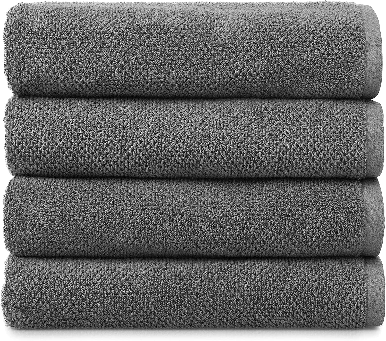 Simpli-Magic Popcorn Textured Bath Towels 4 Pack Gray