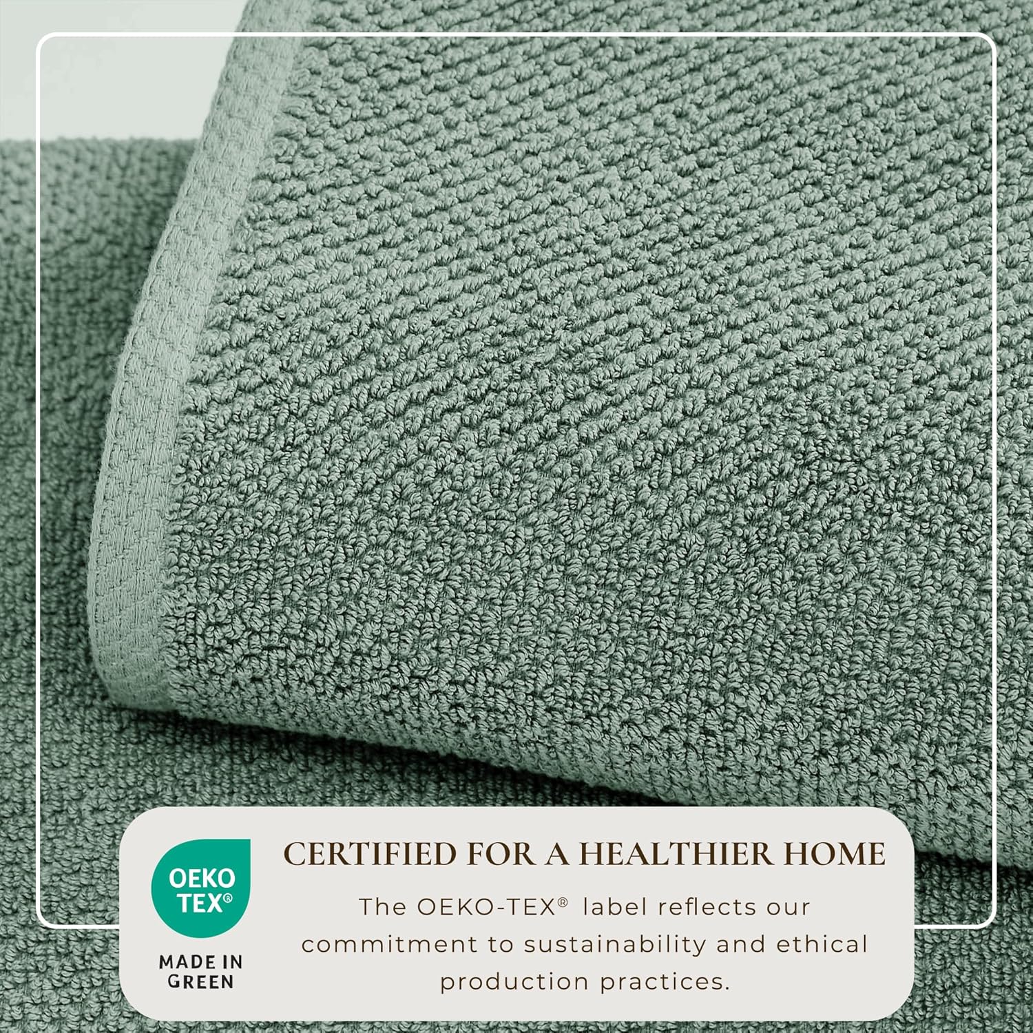 Great Bay Home Green Bath Towels 4 Pack