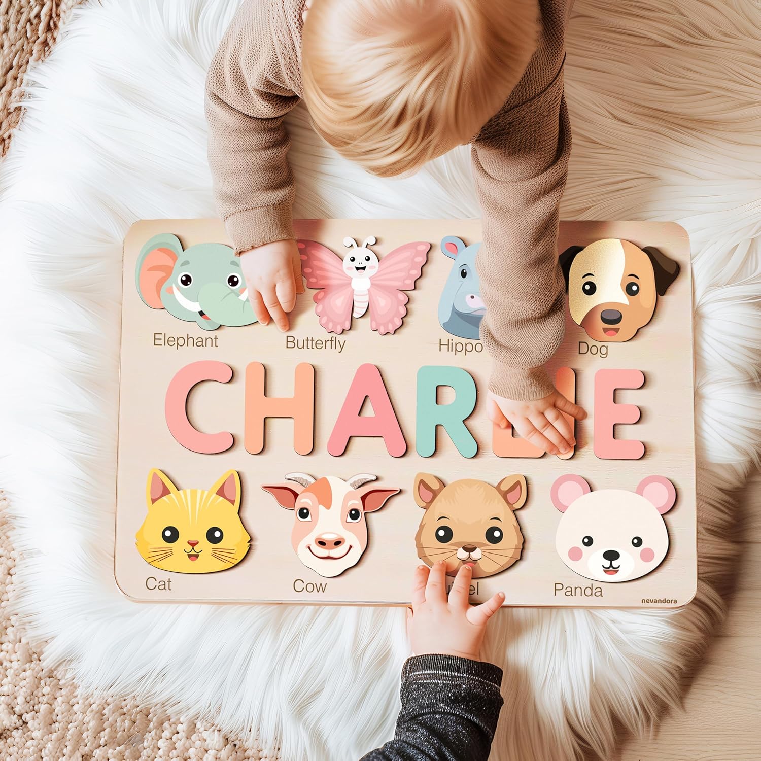Personalized Wooden Name Puzzle for Toddlers 1