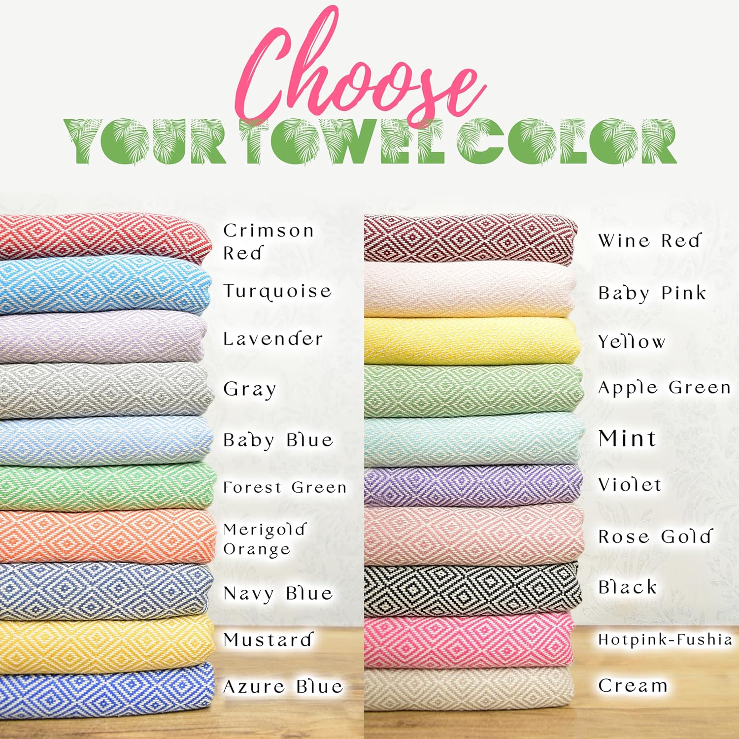 Turkish Cotton Beach Towel - Lightweight Soft and Travel Friendly