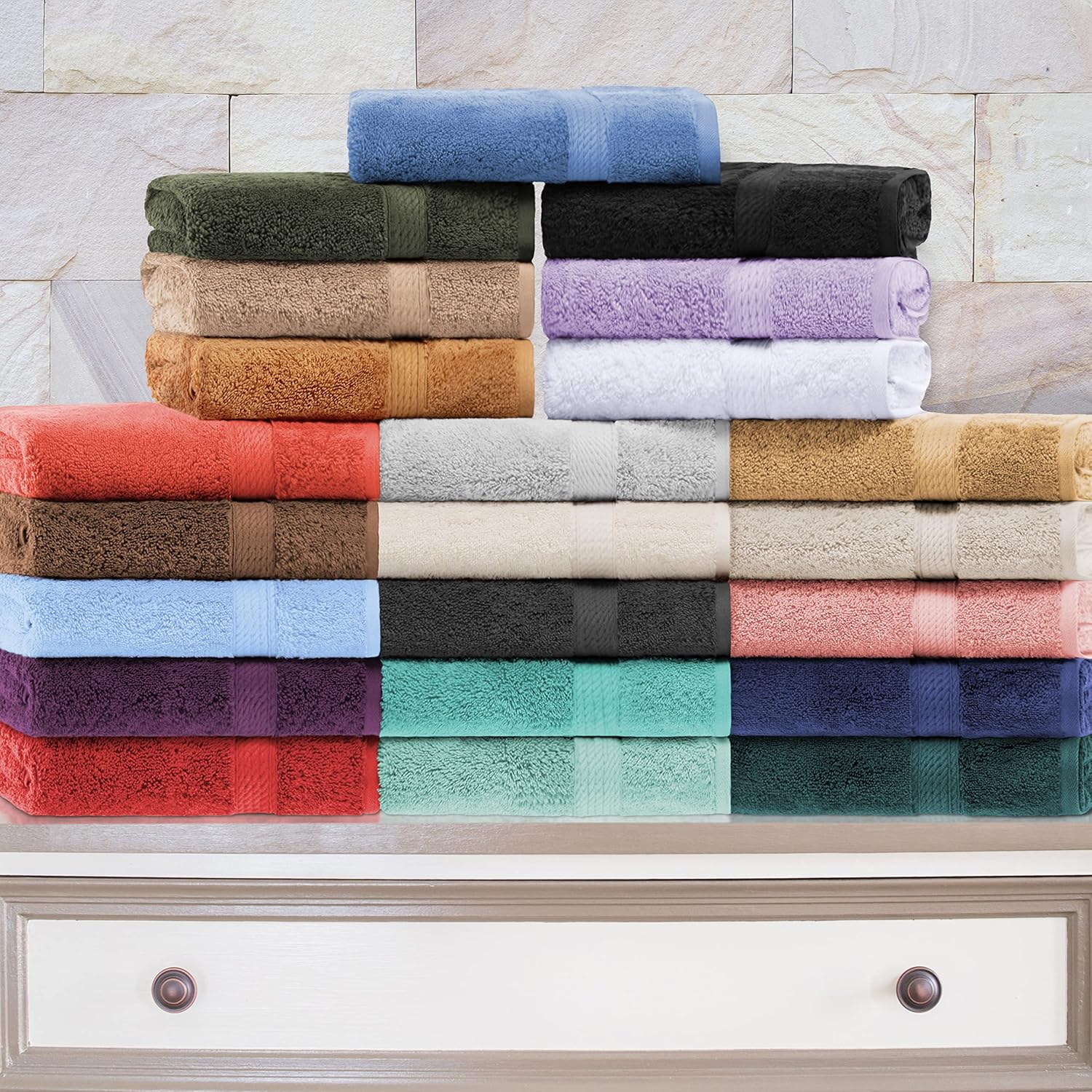 BLUENILEMILLS Egyptian Cotton Towel Set 9-Piece 800 GSM Stone Grey