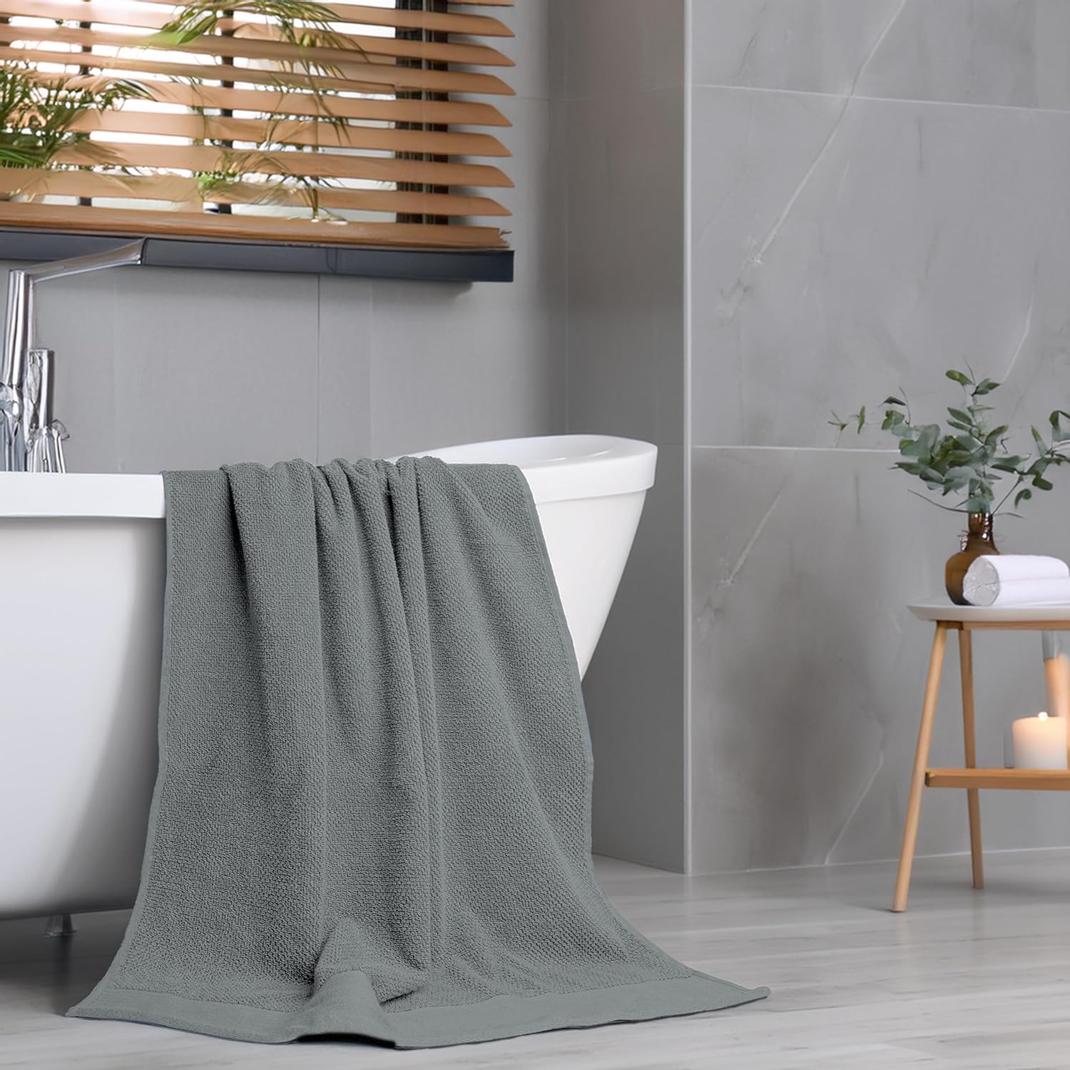 Tens Towels Pack of 8 Steel Grey Luxury Towel Set