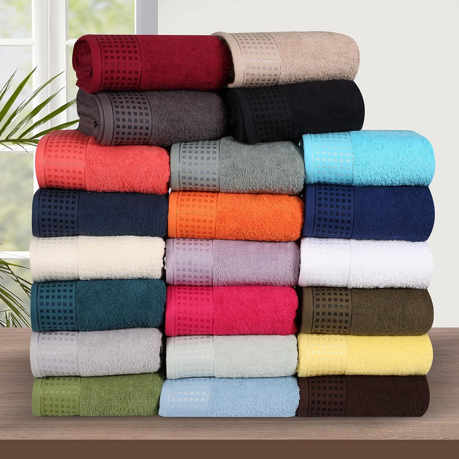 GLAMBURG 100 Cotton Towel Set 6 Pack Chocolate Brown 1