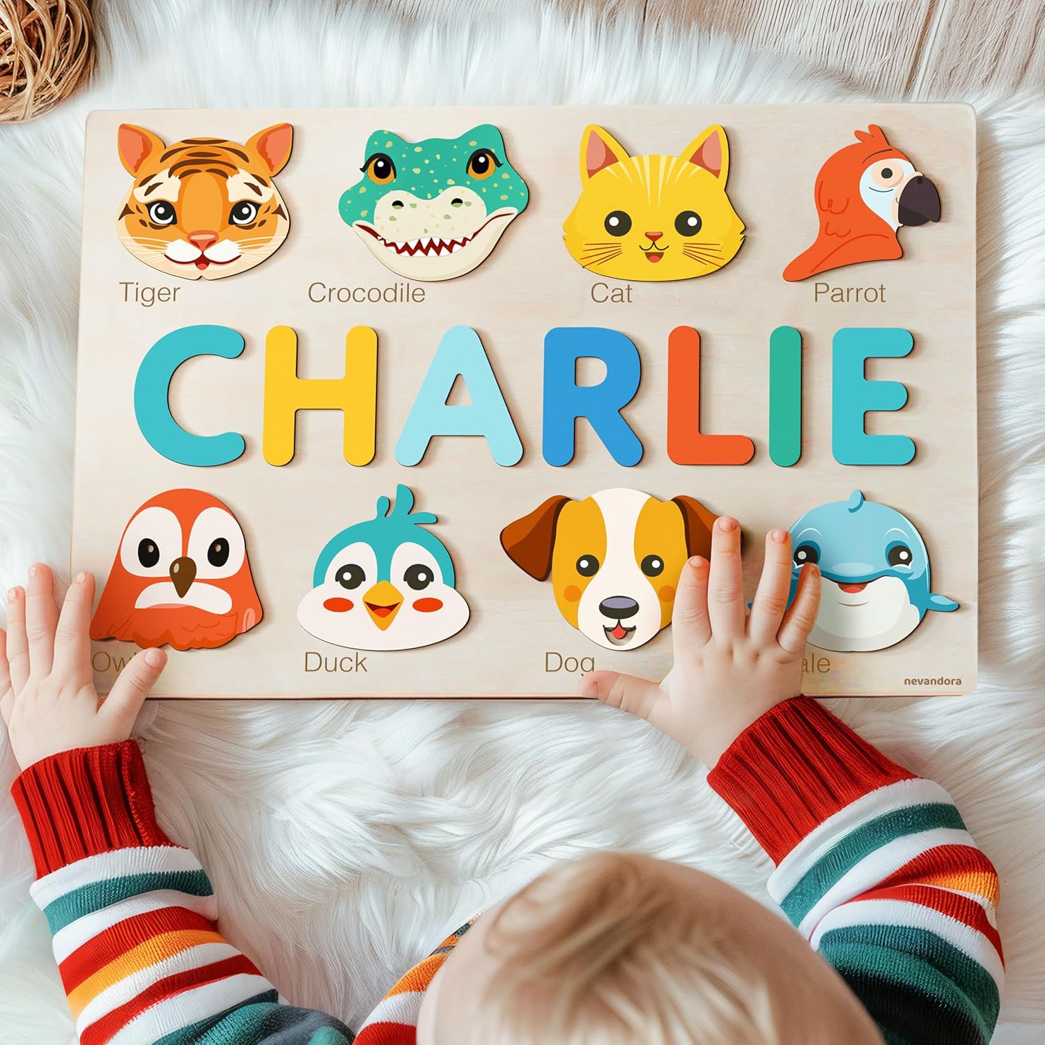 Custom Wooden Name Puzzle for Babies Toddlers