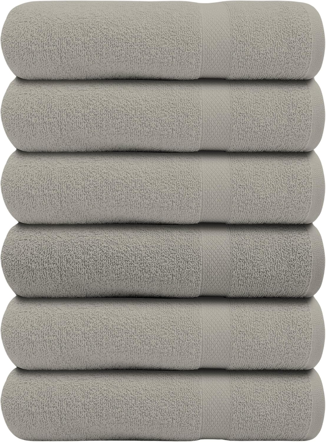 ARC HOME 100 Cotton Bath Towels Pack of 6 - 24x48 Inches