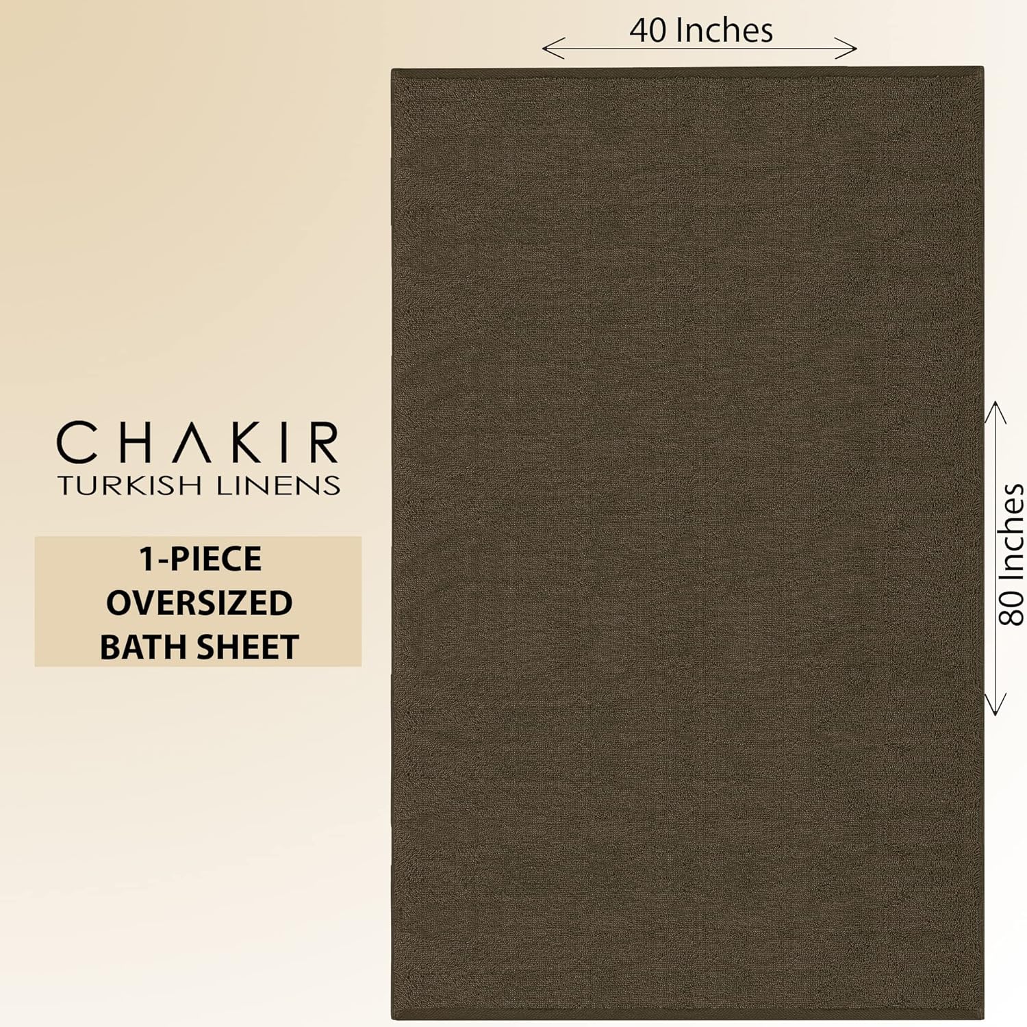 Chakir Turkish Linens Premium Cotton Bath Towel - 40 x 80 Cocoa