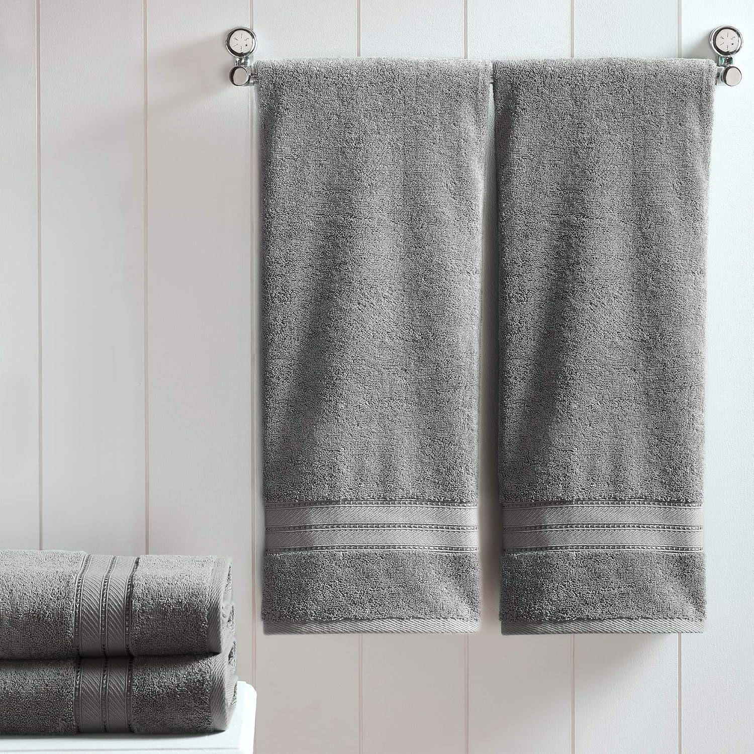Modern Threads 4-Pack SpunLoft Bath Towels Charcoal 30x54