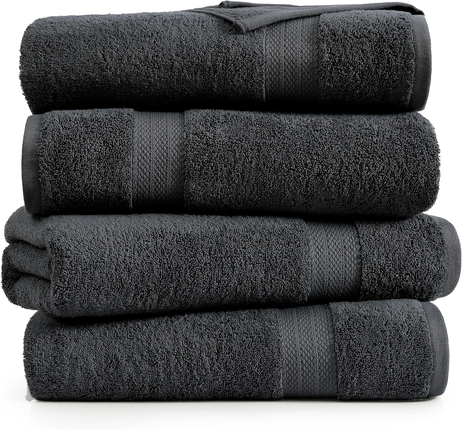 LANE LINEN 4 Pack Bath Towels 28x54 - Soft Quick Dry Oeko Tex Certified