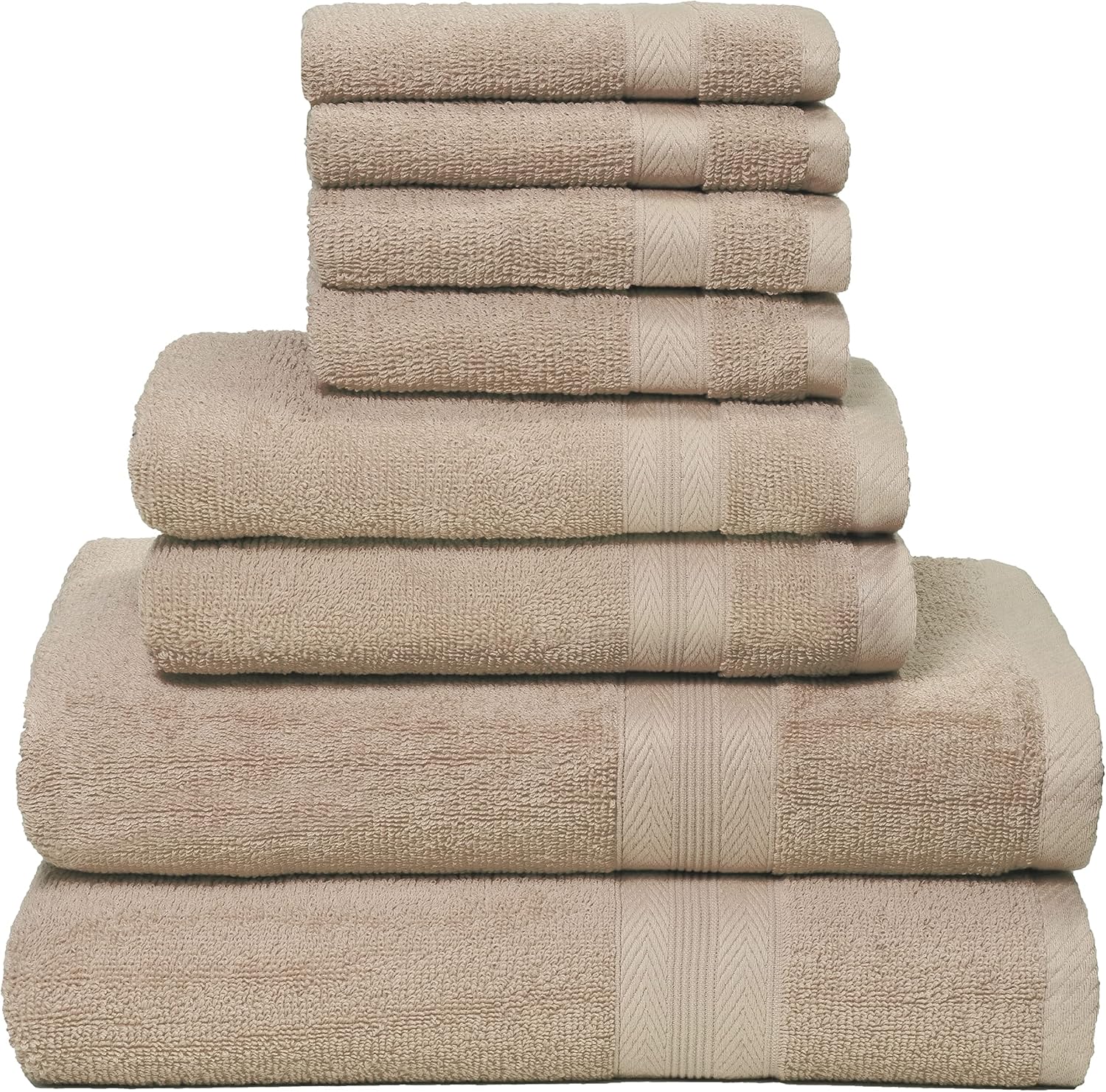 BOUTIQUO 8-Piece Towel Set - Hotel Spa Quality Tan