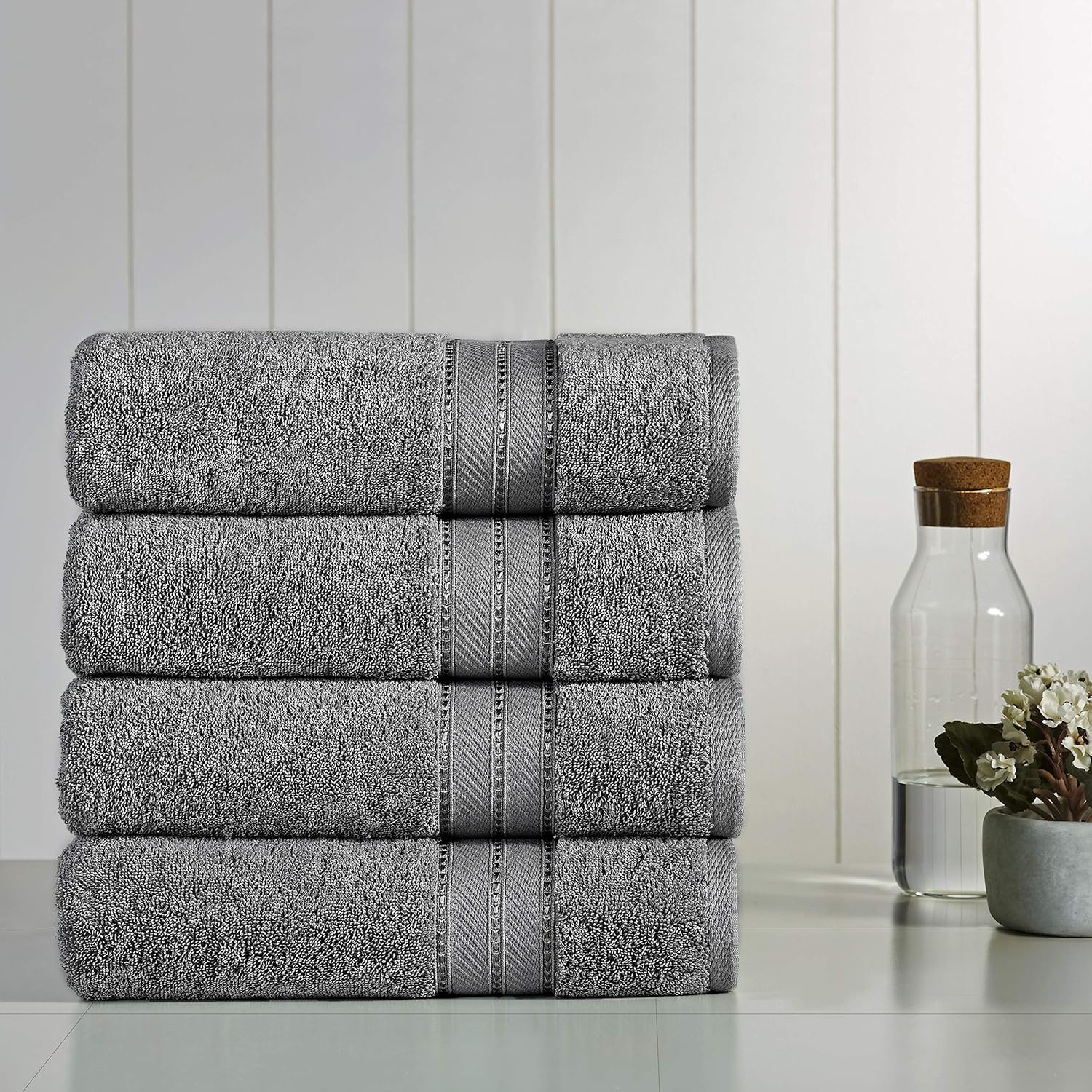 Modern Threads 4-Pack SpunLoft Bath Towels Charcoal 30x54