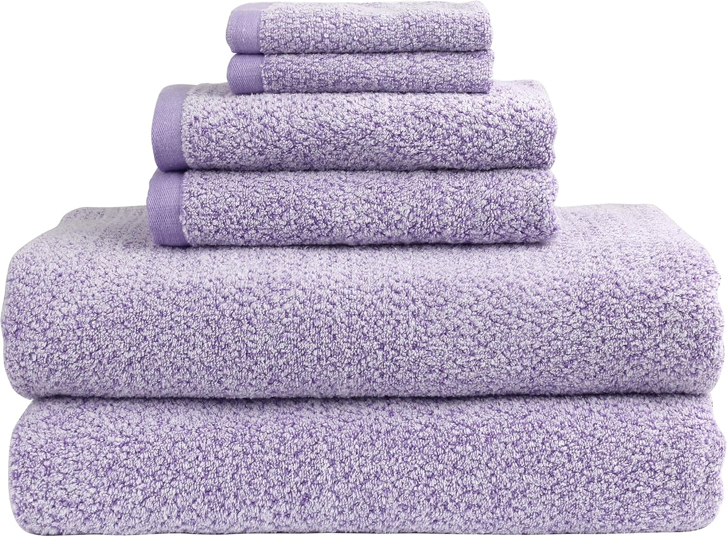 Everplush Diamond Jacquard 6-Piece Bath Sheet Set Lavender
