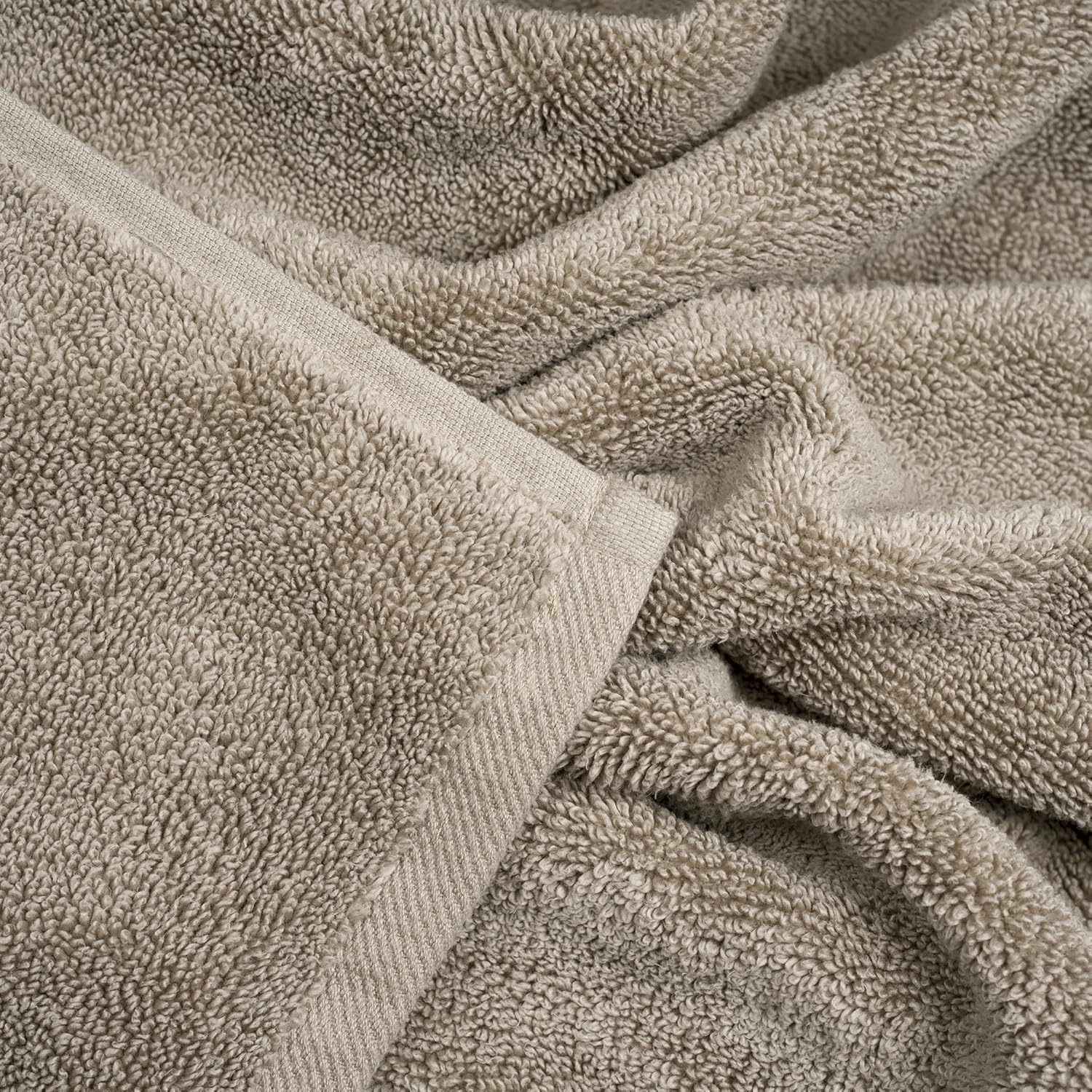 6PC Towel Set - Premium Cotton Bath Towels in Taupe